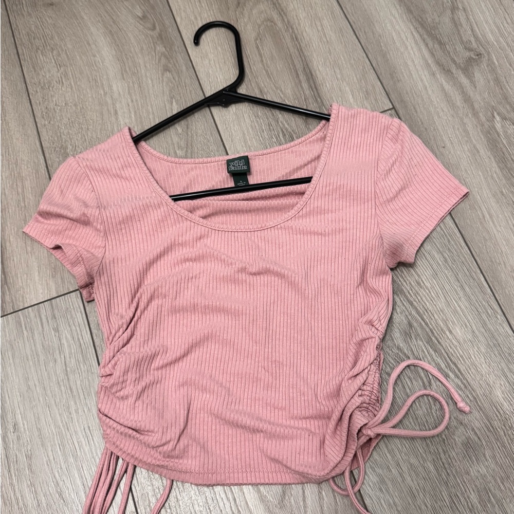 Pink Ribbed Women's Top - Picture 3 of 4